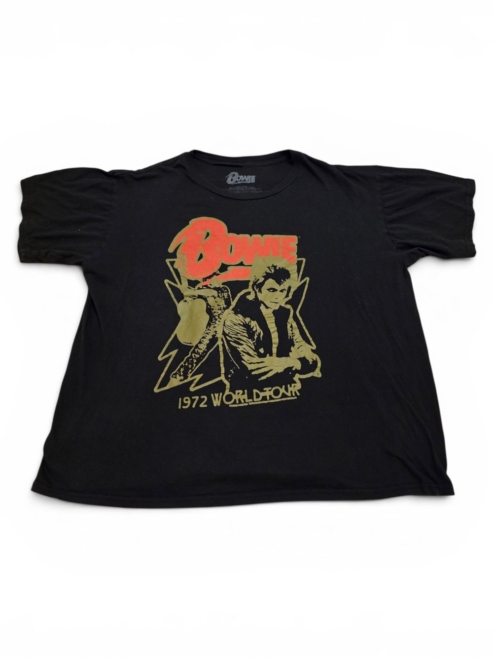 David Bowie 1972 World Tour Black Graphic T-Shirt